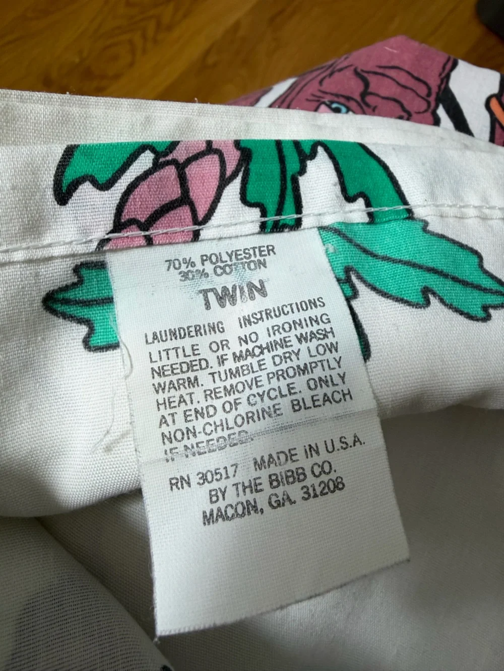 Vintage California Raisins 1988 Twin Sheet Set Flat Fitted Pillowcase